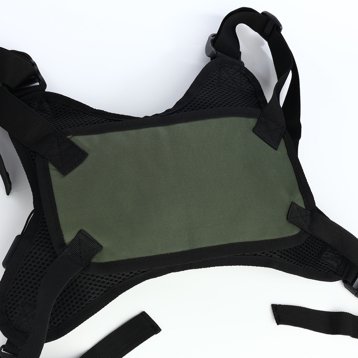 Сумка нагрудная на молнии, 2 наружных кармана, цвет зелёный Сумка нагрудная на молнии, 2 наружных кармана, цвет зелёный