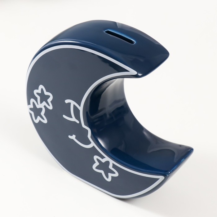 Копилка керамика "Месяц со звёздами" синий 20х5,5х19,8 см