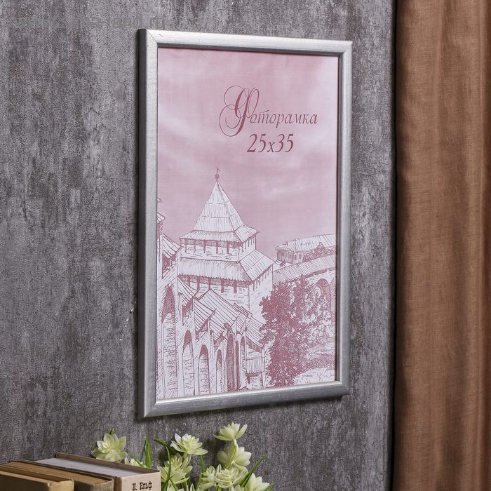 Фоторамка сосна с19 серебро 25х35 см (пластиковый экран) Фоторамка сосна с19 серебро 25х35 см (пластиковый экран)