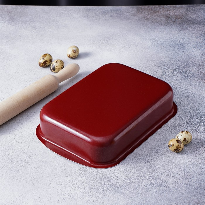 Набор противней «Эксперт», 3 предмета: 28,5×20 см, 34×24 см, 39,5×27 см, антипригарное покрытие, цвет бордовый Набор противней «Эксперт», 3 предмета: 28,5×20 см, 34×24 см, 39,5×27 см, антипригарное покрытие, цвет бордовый