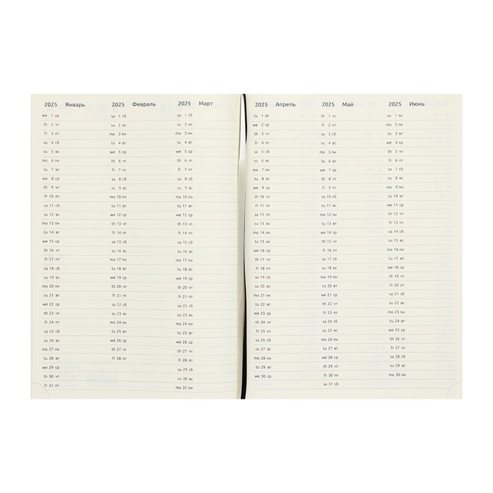 Еженедельник датированный 2025 года, A4, 64 листа, deVENTE.Vertical, твёрдая обложка из искусственной кожи с поролоном, ляссе, кремовый блок 70 г/м2, чёрный