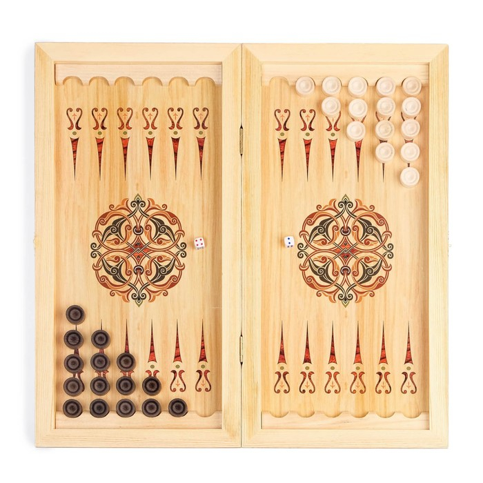 Нарды деревянные большие, с шашками Нарды деревянные большие, с шашками "Медведь", настольная игра, 60 х 60 см