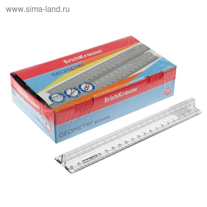 Линейка с держателем 20 см ErichKrause Линейка с держателем 20 см ErichKrause "Clear" 49530