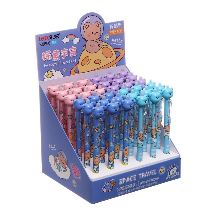 Ручка гелевая-прикол стираемые чернила Ручка гелевая-прикол стираемые чернила "Мишка-Космонавт", МИКС