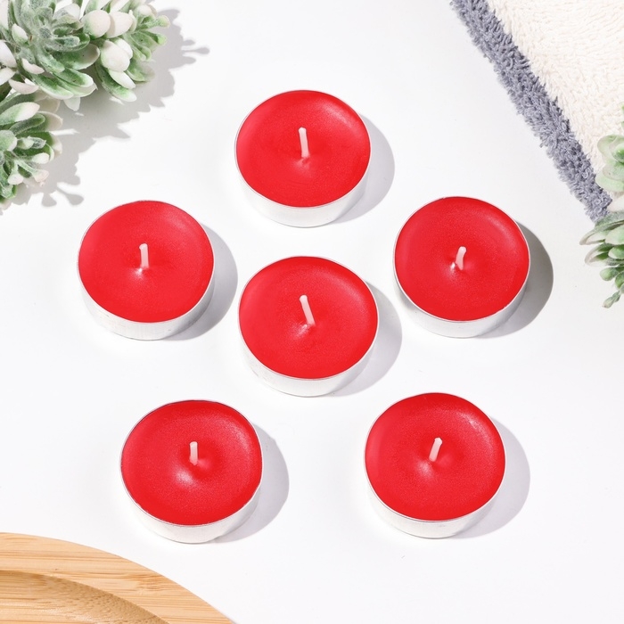 Свечи чайные ароматизированные  Свечи чайные ароматизированные "Гранат" в подарочных коробках, 18 шт