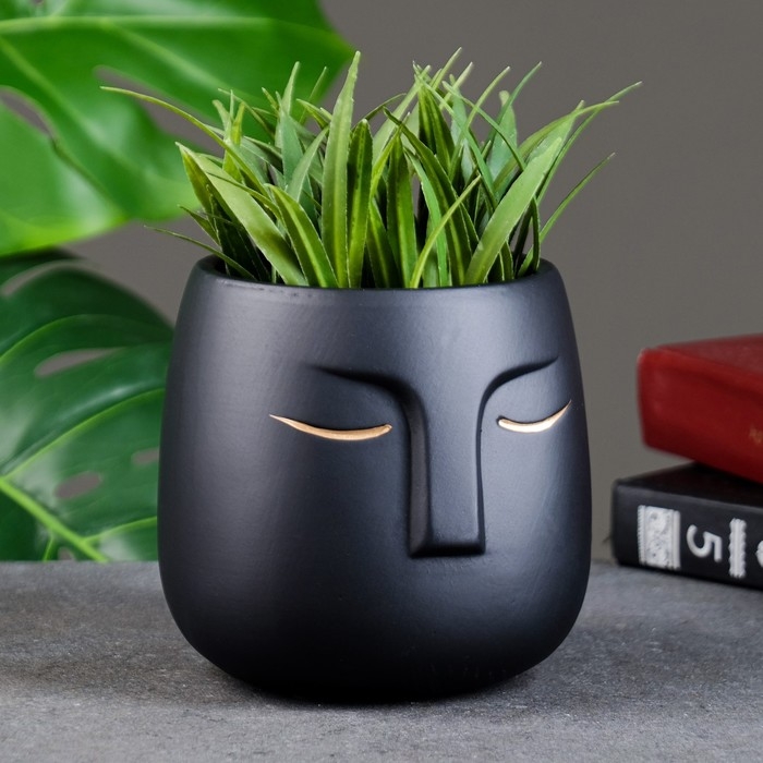 Горшок  Горшок "Мистер Твикс" 12х12х12см, черный