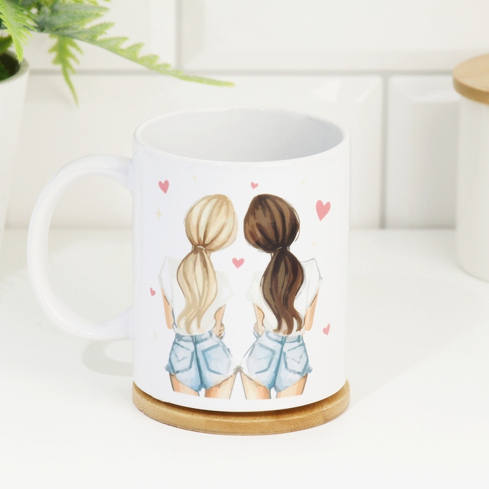 Кружка сублимация Кружка сублимация "Лучшие подружки навсегда", с нанесением