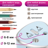 Точилка электрическая 2 отверстия BRAUBERG DUAL, питание от 4 батареек АА, голубая 270578