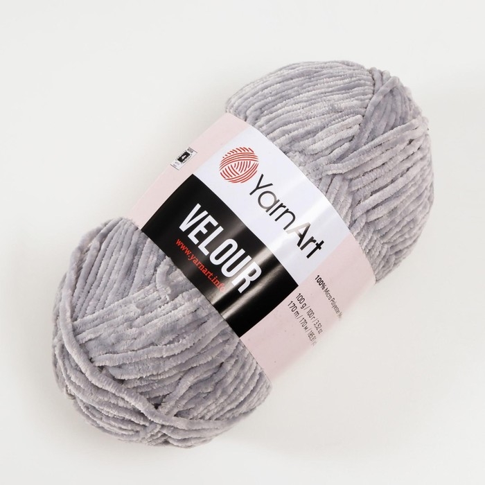 Пряжа Пряжа "Velour" 100% микрополиэстер 170м/100г (867 светло-серый)