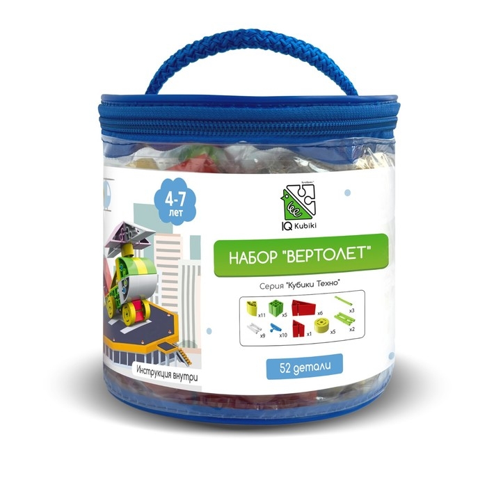 Конструктор Iq Kubiki «Вертолет», 52 детали Конструктор Iq Kubiki «Вертолет», 52 детали