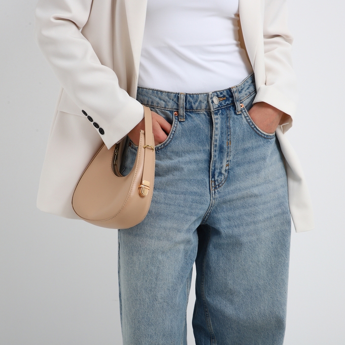 Сумка женская багет на молнии, цвет бежевый Сумка женская багет на молнии, цвет бежевый