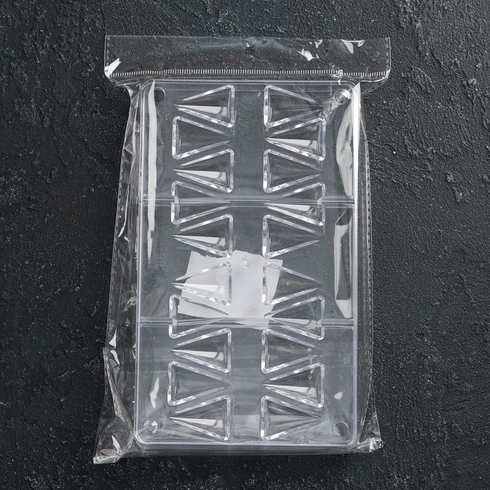 Форма для конфет и шоколада «Малый конус», 20×12×2,5 см, 20 ячеек 2×3×1 см, цвет прозрачный Форма для конфет и шоколада «Малый конус», 20×12×2,5 см, 20 ячеек 2×3×1 см, цвет прозрачный