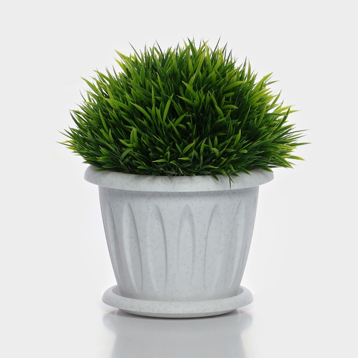 Горшок с поддоном «Фелиция», 400 мл, цвет мраморный Горшок с поддоном «Фелиция», 400 мл, цвет мраморный