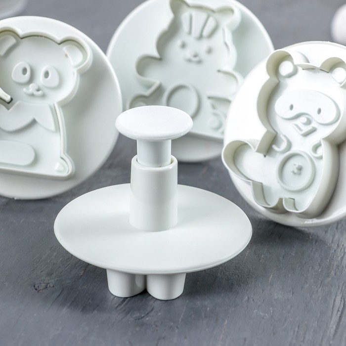 Набор плунжеров кондитерских Доляна «Мягкая игрушка», 4 шт, цвет МИКС Набор плунжеров кондитерских Доляна «Мягкая игрушка», 4 шт, цвет МИКС