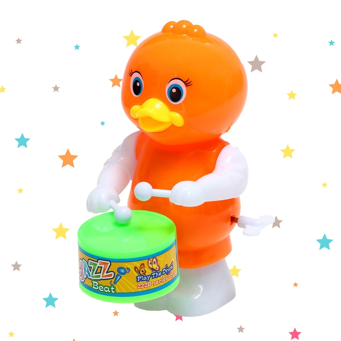 Заводная игрушка «Утка барабанщик», МИКС Заводная игрушка «Утка барабанщик», МИКС