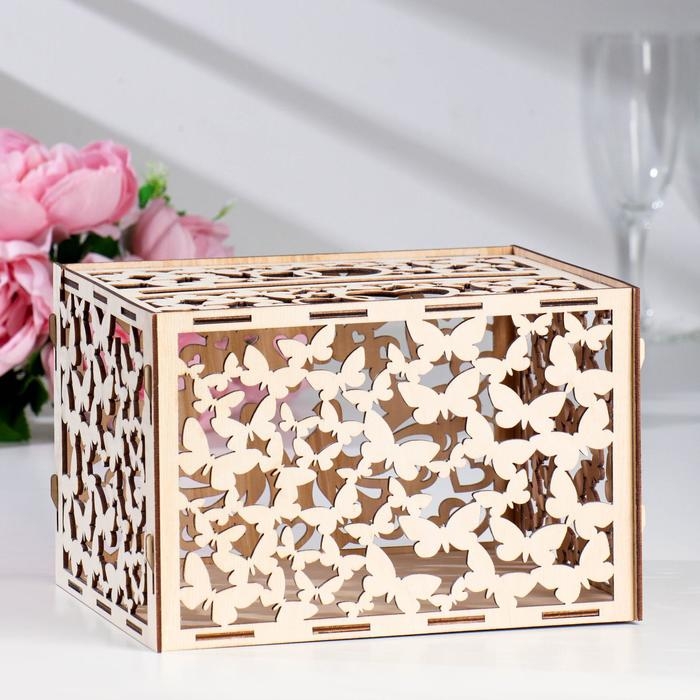 Свадебный банк Свадебный банк "Голуби", дерево, сборный, 24х19,5х16 см