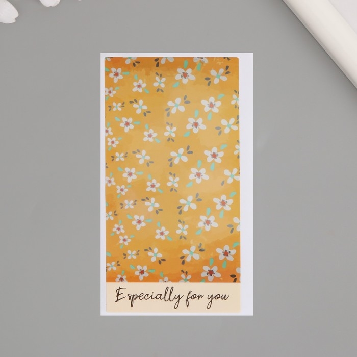 Наклейка бумага благодарность Наклейка бумага благодарность "Ромашки на жёлтом фоне" набор 50 шт 10х5 см