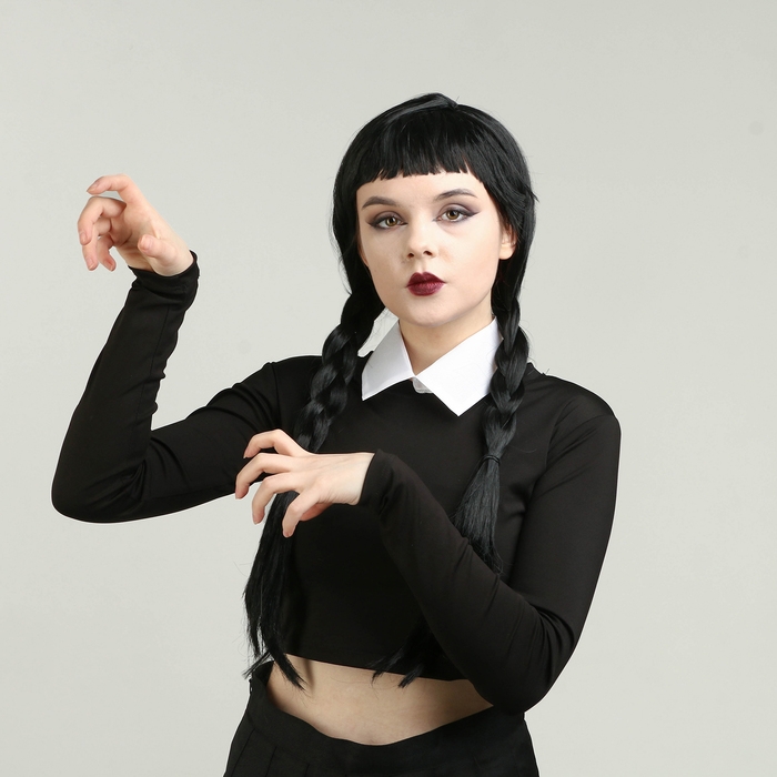 Карнавальный набор «Мрачная девчонка», р. XXS: парик, юбка, чулки, воротник Карнавальный набор «Мрачная девчонка», р. XXS: парик, юбка, чулки, воротник