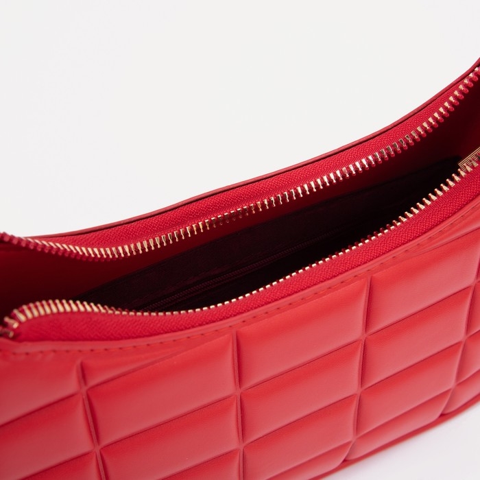 Сумка-багет, отдел на молнии, цвет красный