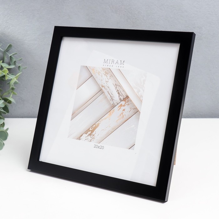 Фоторамка пластик МИРАМ 20х20 см, чёрный (пластиковый экран) Фоторамка пластик МИРАМ 20х20 см, чёрный (пластиковый экран)