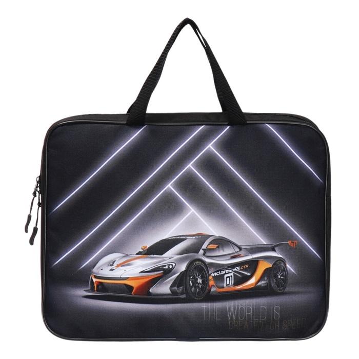 Папка с ручками текстильная А4, 370 х 280 х 60 мм, Stavia Папка с ручками текстильная А4, 370 х 280 х 60 мм, Stavia "Скорость"