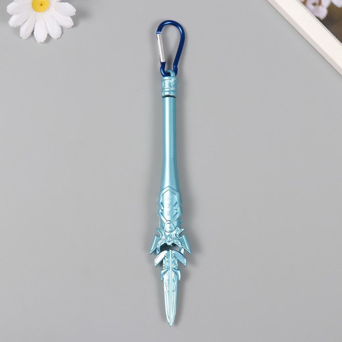 Фонарик свет на карабине  Фонарик свет на карабине "Меч" мигает, 3 режима, ультрафиолет, лазер  2х3х19 см МИКС