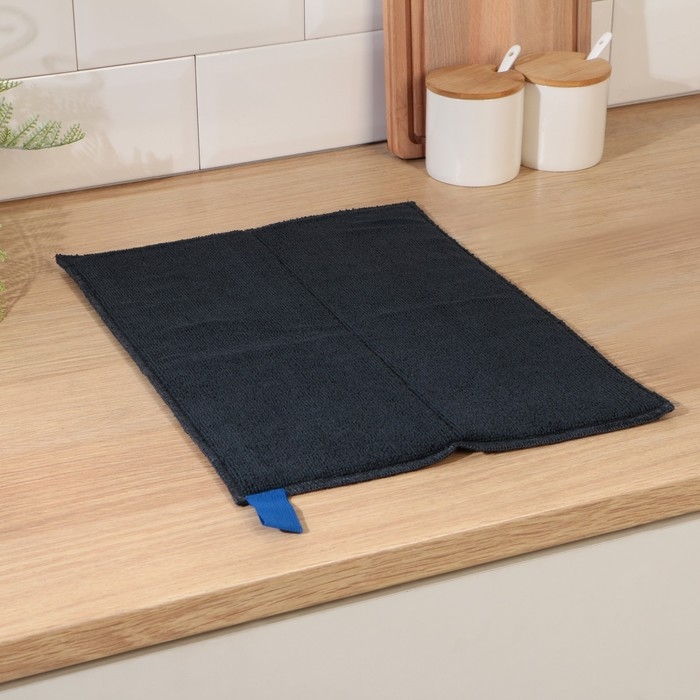 Коврик для сушки посуды Доляна «Лофт», 30×40 см, микрофибра, цвет чёрный Коврик для сушки посуды Доляна «Лофт», 30×40 см, микрофибра, цвет чёрный