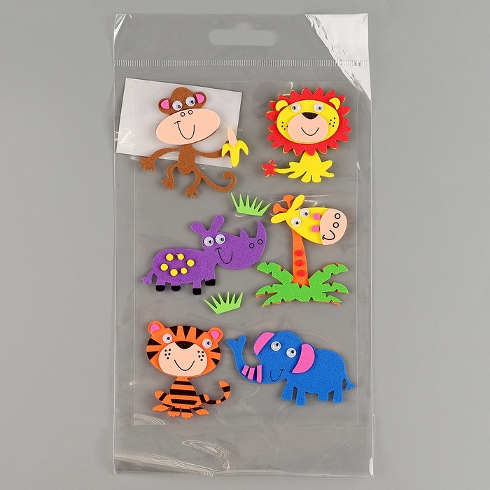 Набор наклеек из EVA  Набор наклеек из EVA "Зверюшки", 8 шт