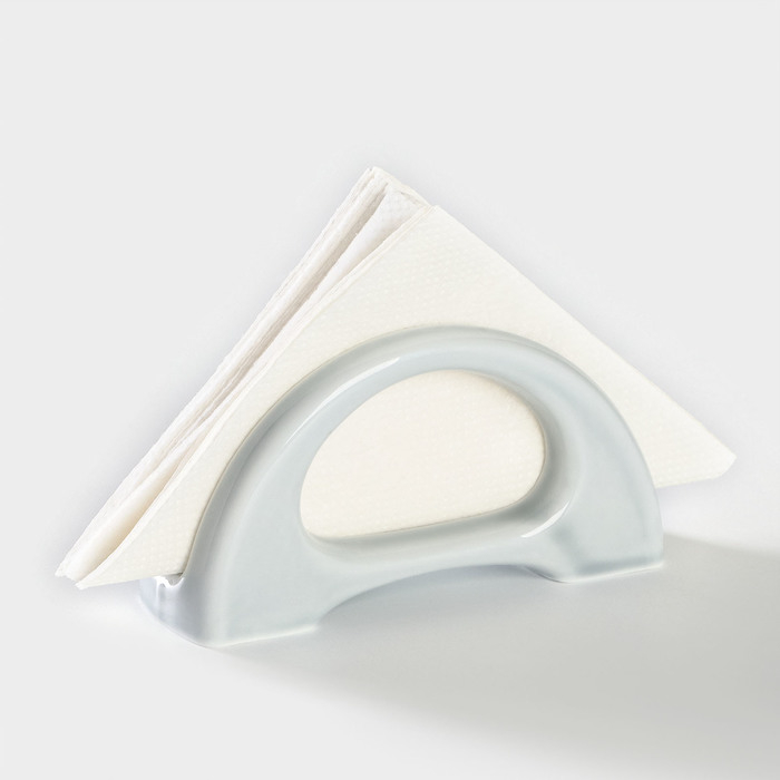 Салфетница фарфоровая «Акварель», цвет светло-серый Салфетница фарфоровая «Акварель», цвет светло-серый