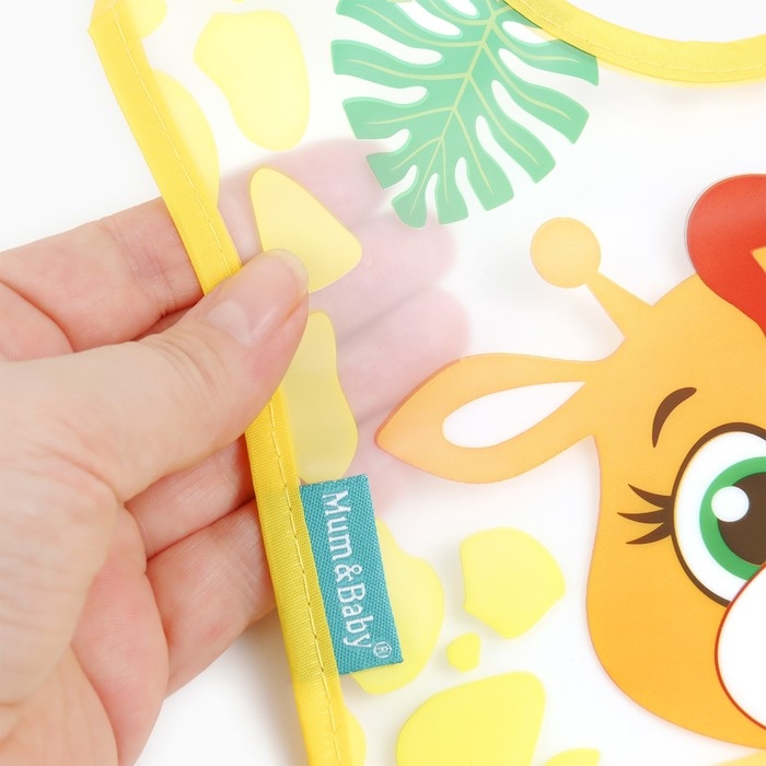 Нагрудник для кормления «Жирафик Лило» непромокаемый на липучке, с карманом Нагрудник для кормления «Жирафик Лило» непромокаемый на липучке, с карманом