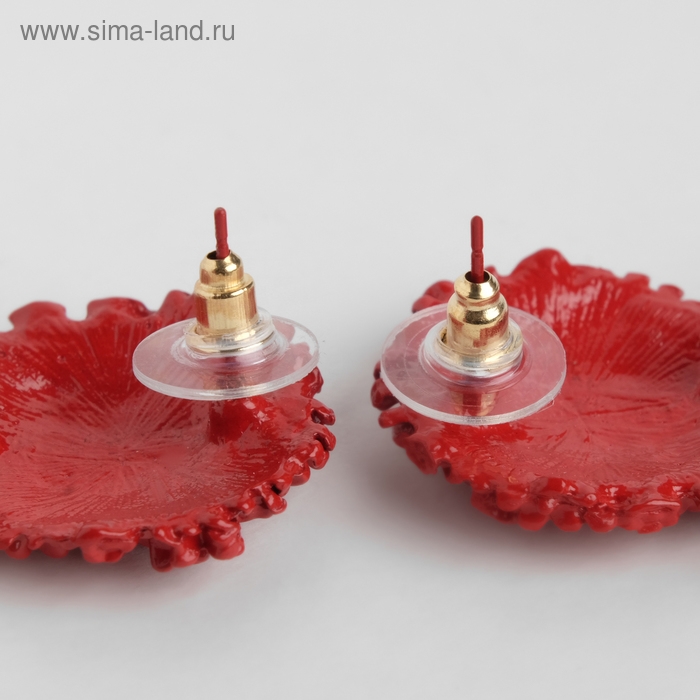 Серьги металл &laquo;Карибы&raquo; крупные, цвет красный