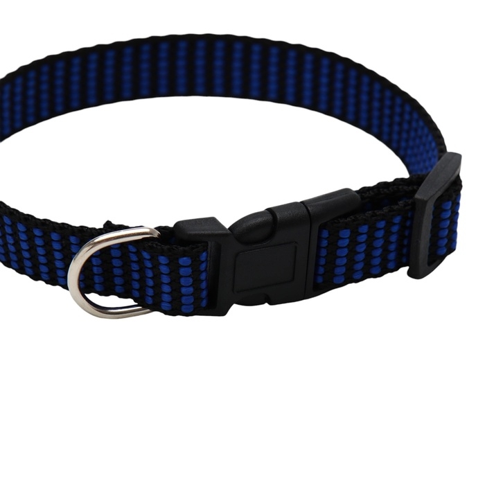 Ошейник рифленый, 40 х 1,5 см, сине-чёрный Ошейник рифленый, 40 х 1,5 см, сине-чёрный