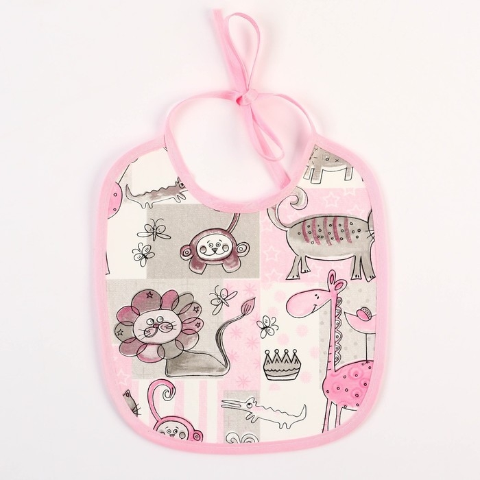 Нагрудник из нетканого полотна с ПВХ покрытием «Мультики», цвет розовый, р-р. 20х22см Нагрудник из нетканого полотна с ПВХ покрытием «Мультики», цвет розовый, р-р. 20х22см