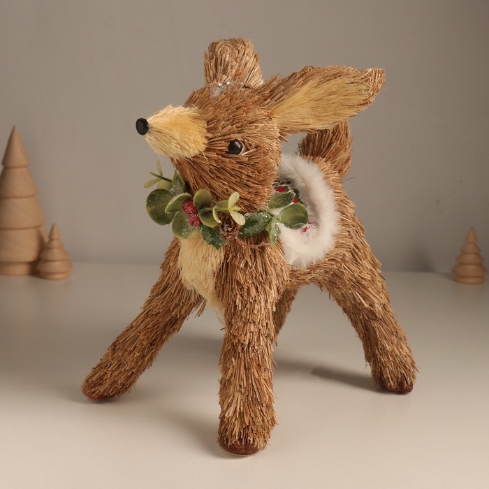 Декор  Декор "Оленёнок в новогодней накидке" 18х15х21 см