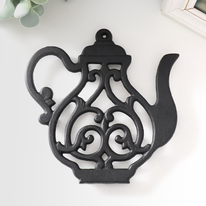 Сувенир чугун подставка  Сувенир чугун подставка "Чайничек" 17х17 см