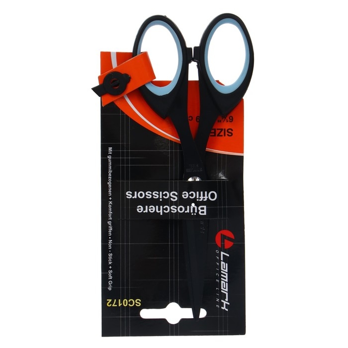 Ножницы Lamark 15.9 см, тефлоновое покрытие лезвий, ручки с мягкими вставками Ножницы Lamark 15.9 см, тефлоновое покрытие лезвий, ручки с мягкими вставками