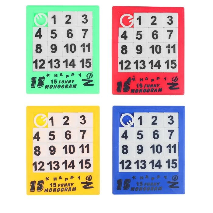 Головоломка-пятнашка «Собери цифры», цвета МИКС Головоломка-пятнашка «Собери цифры», цвета МИКС