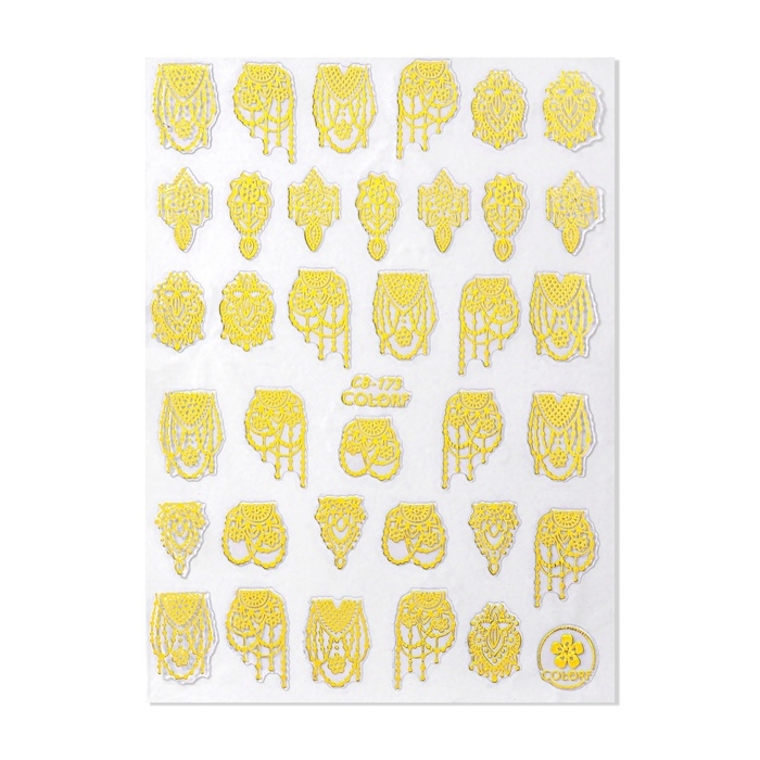 Наклейки для ногтей «Узоры», цвет золотистый Наклейки для ногтей «Узоры», цвет золотистый