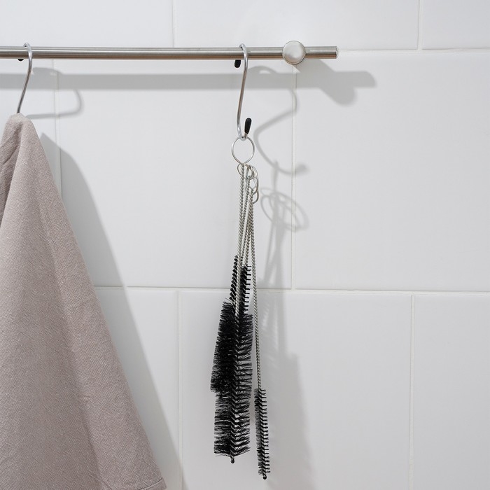 Набор ёршиков для посуды Доляна «Универсал», 5 шт, от 28×3 до 12,5×0,6 см Набор ёршиков для посуды Доляна «Универсал», 5 шт, от 28×3 до 12,5×0,6 см