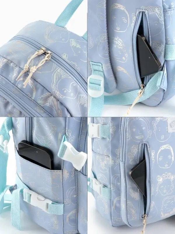 Рюкзак школьный на молнии, с отделами, карманами, размер 29&times;11&times;40 см, голубой