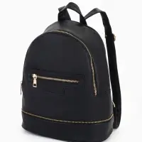 Рюкзак женский на молнии, с карманом, размер 27&times;13.5&times;33 см, чёрный