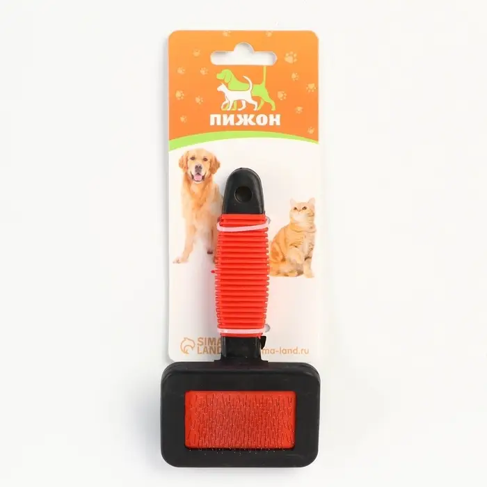 Пуходёрка &laquo;Риф&raquo;, 7&times;14 с, без капель, с резиновой ручкой, красная, чёрная