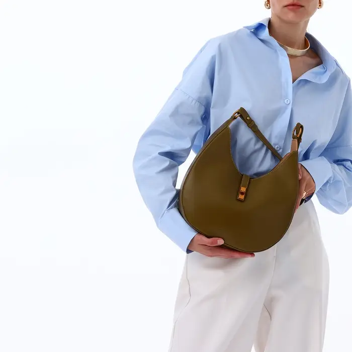 Сумка женская багет TEXTURA на молнии, 27&times;9&times;23 см, хаки