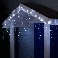 Гирлянда &laquo;Бахрома&raquo; 4&times;0.6 м, IP44, белая нить, 180 LED, свечение белое, 8 режимов, 220 В