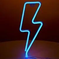 Неоновая вывеска &laquo;Молния&raquo; 13&times;33.5 см, батарейки ААх3 (не в комплекте), USB, свечение голубое