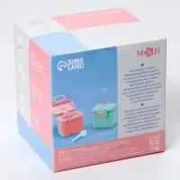 Контейнер для хранения детского питания 150 мл., с ложкой, голубой