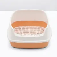 Туалет для кошек &laquo;Айша&raquo; S, 45&times;35&times;18.5 с, с высоким бортом и сеткой, пластик, оранжевый