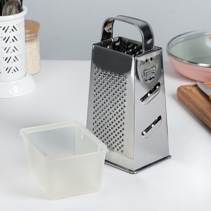 Тёрка «Сталь», 4 грани, из нержавеющей стали, 11×9×27 см, МИКС Тёрка «Сталь», 4 грани, из нержавеющей стали, 11×9×27 см, МИКС