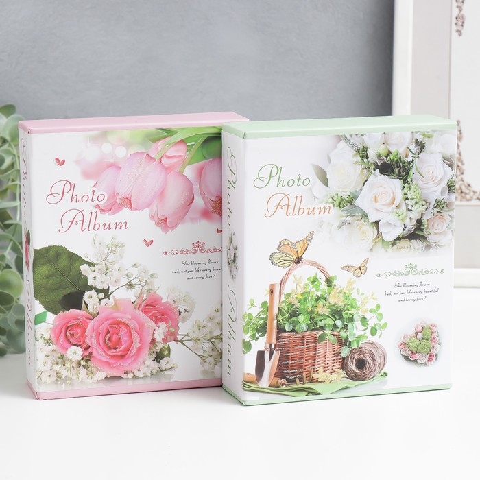 Фотоальбом на 40 фото 10х15 см Фотоальбом на 40 фото 10х15 см "Цветочный" в коробке МИКС 17х14х4,5 см