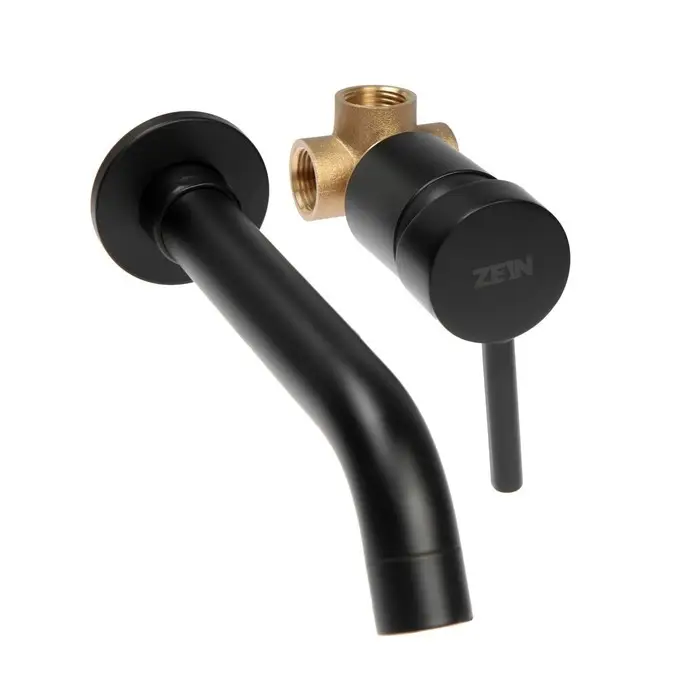 Смеситель для раковины ZEIN ZF-014, скрытого монтажа, картридж керамика 35 мм, латунь, черный